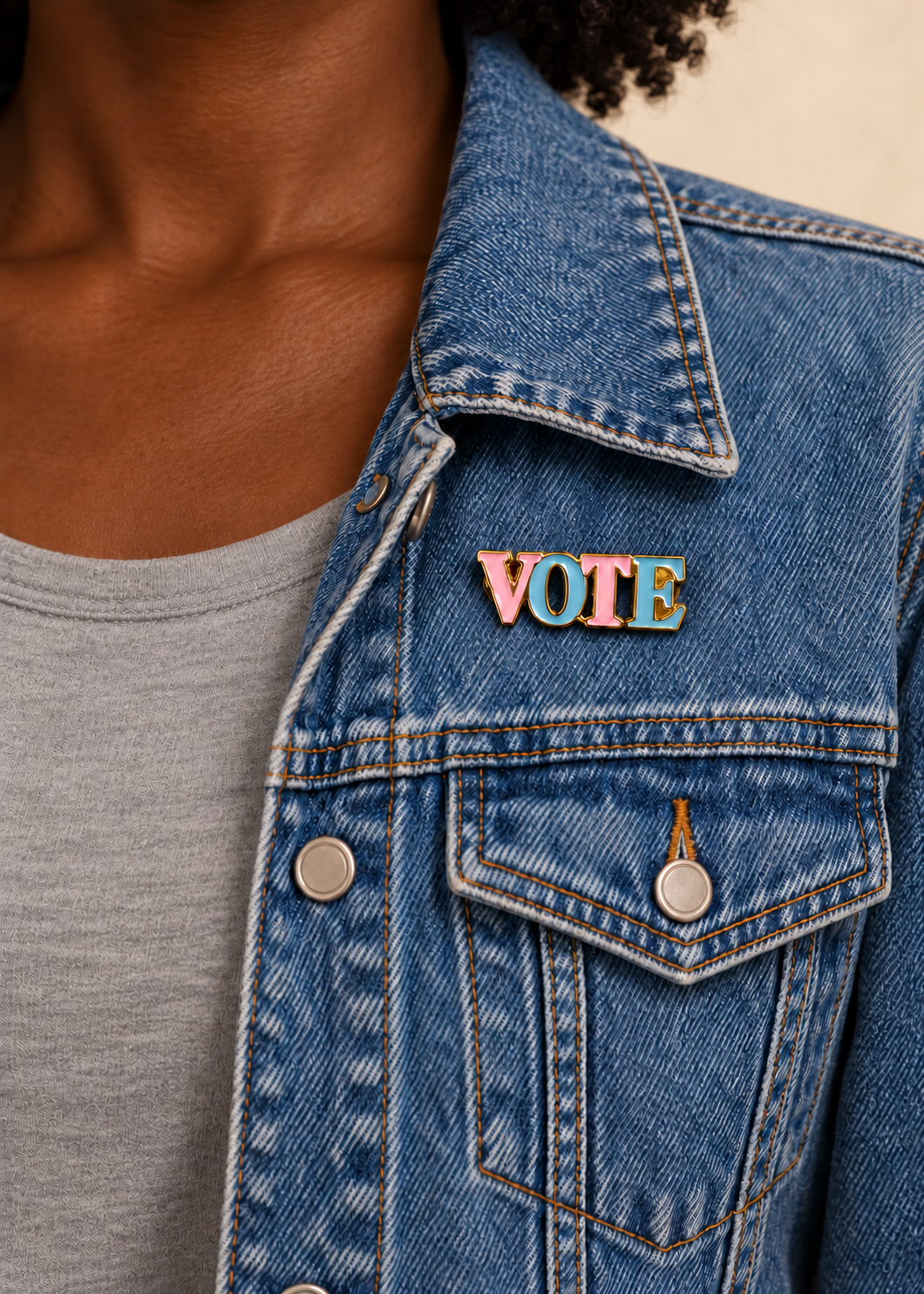 Pink and Blue Vote Lapel Pin