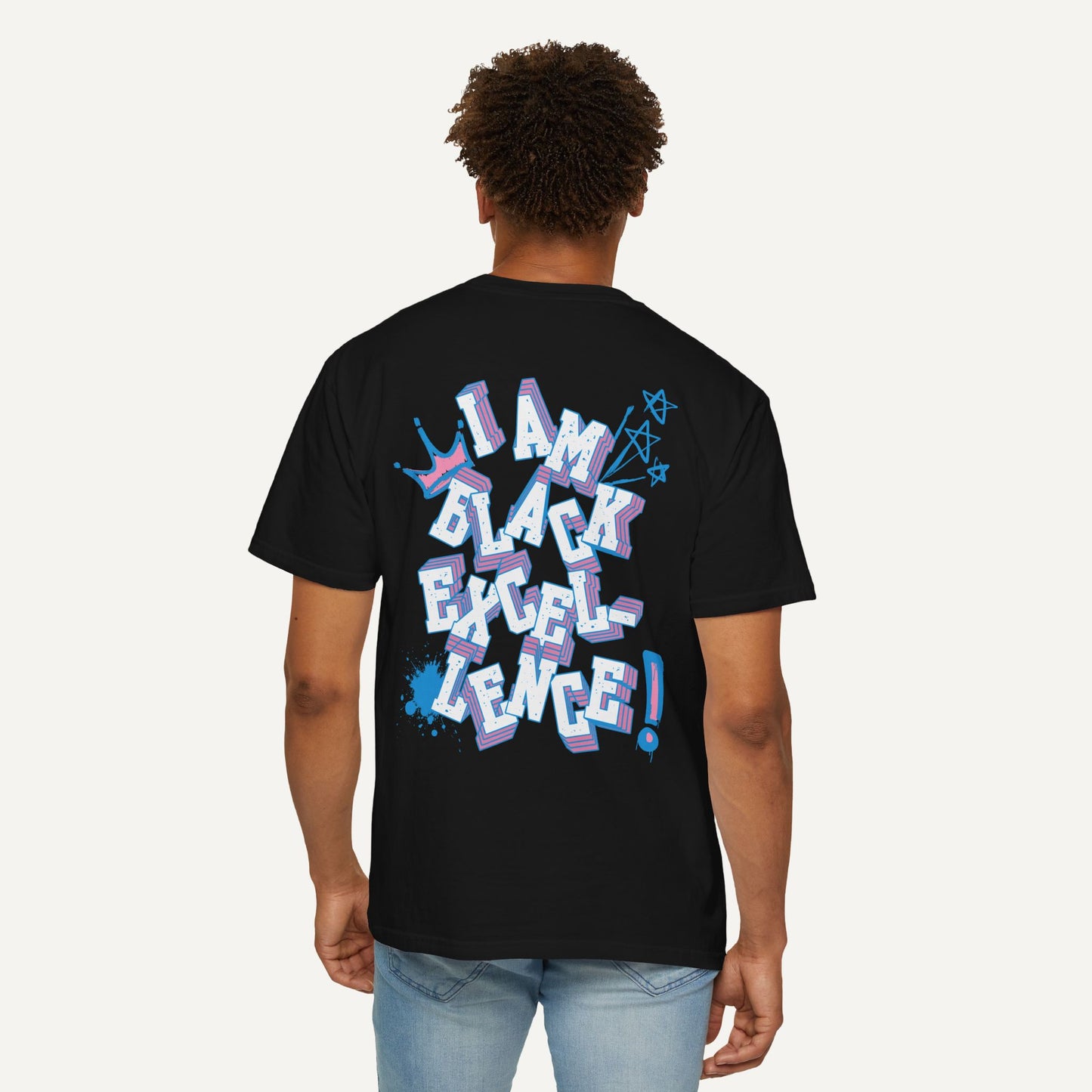 I am black excellence shirt - black back of shirt for JJOA