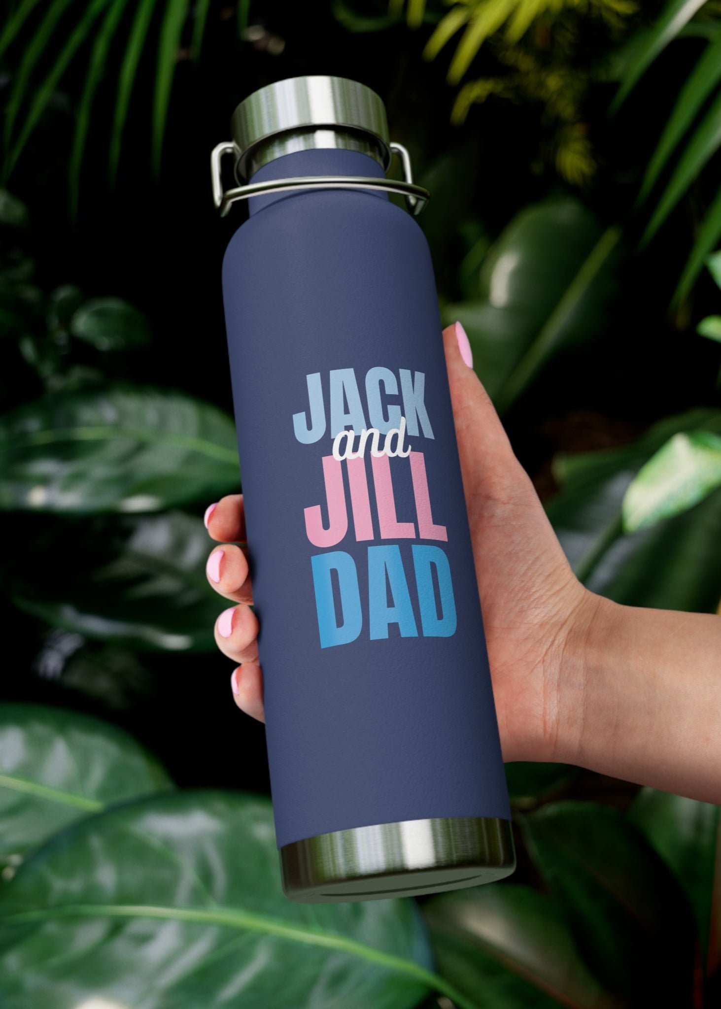 Jack and Jill Dad Water Bottle - Navy
