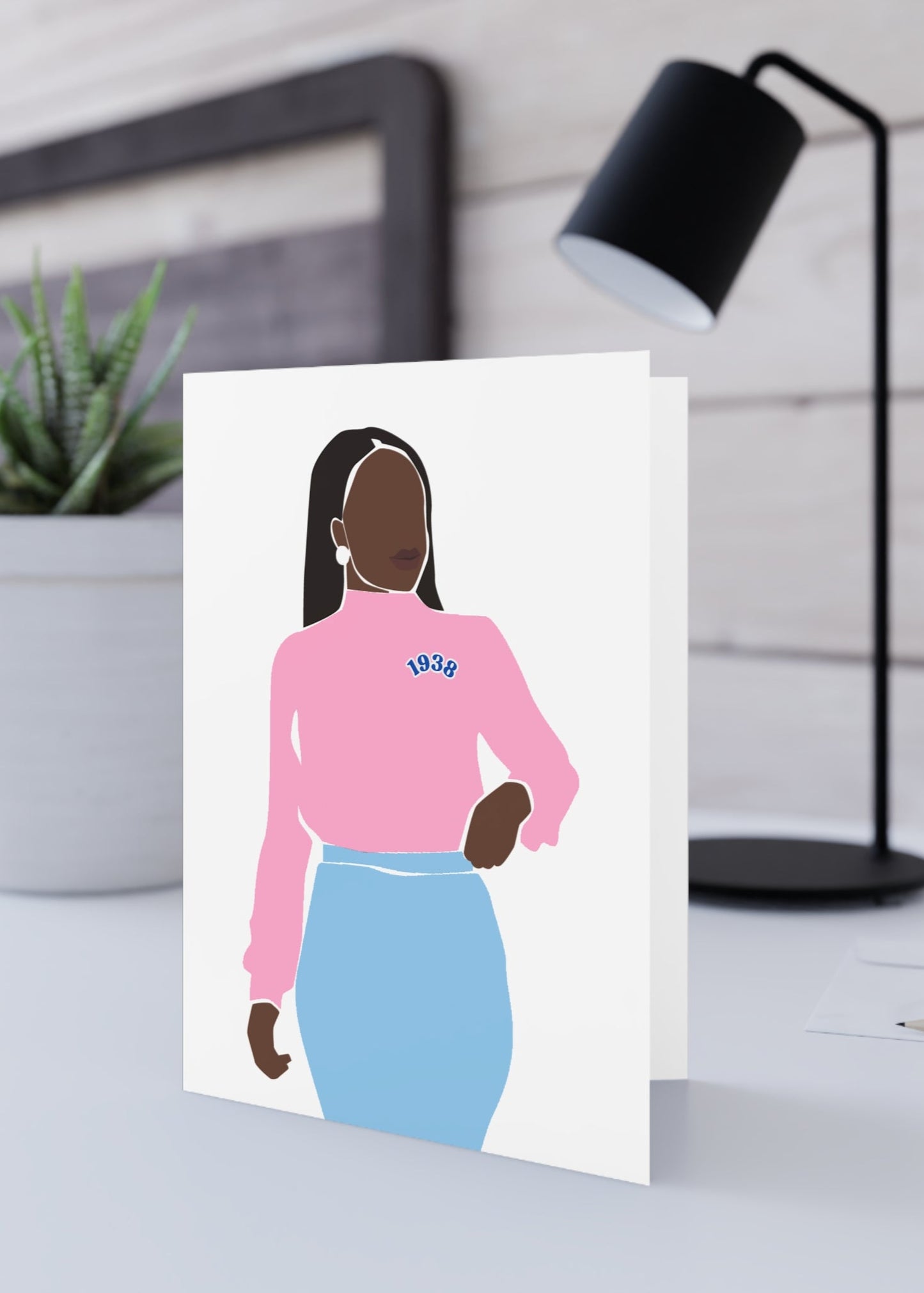 Jack and Jill of America Greeting Card with Woman Illustration