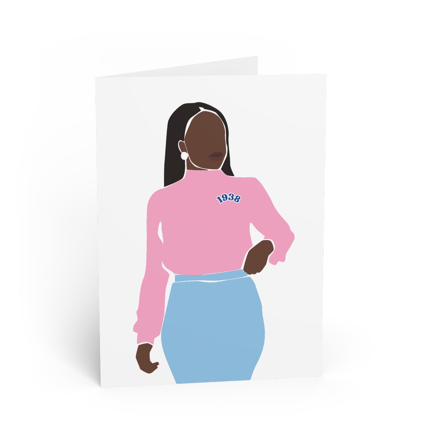 Jack and Jill of America Greeting Card with Woman Illustration