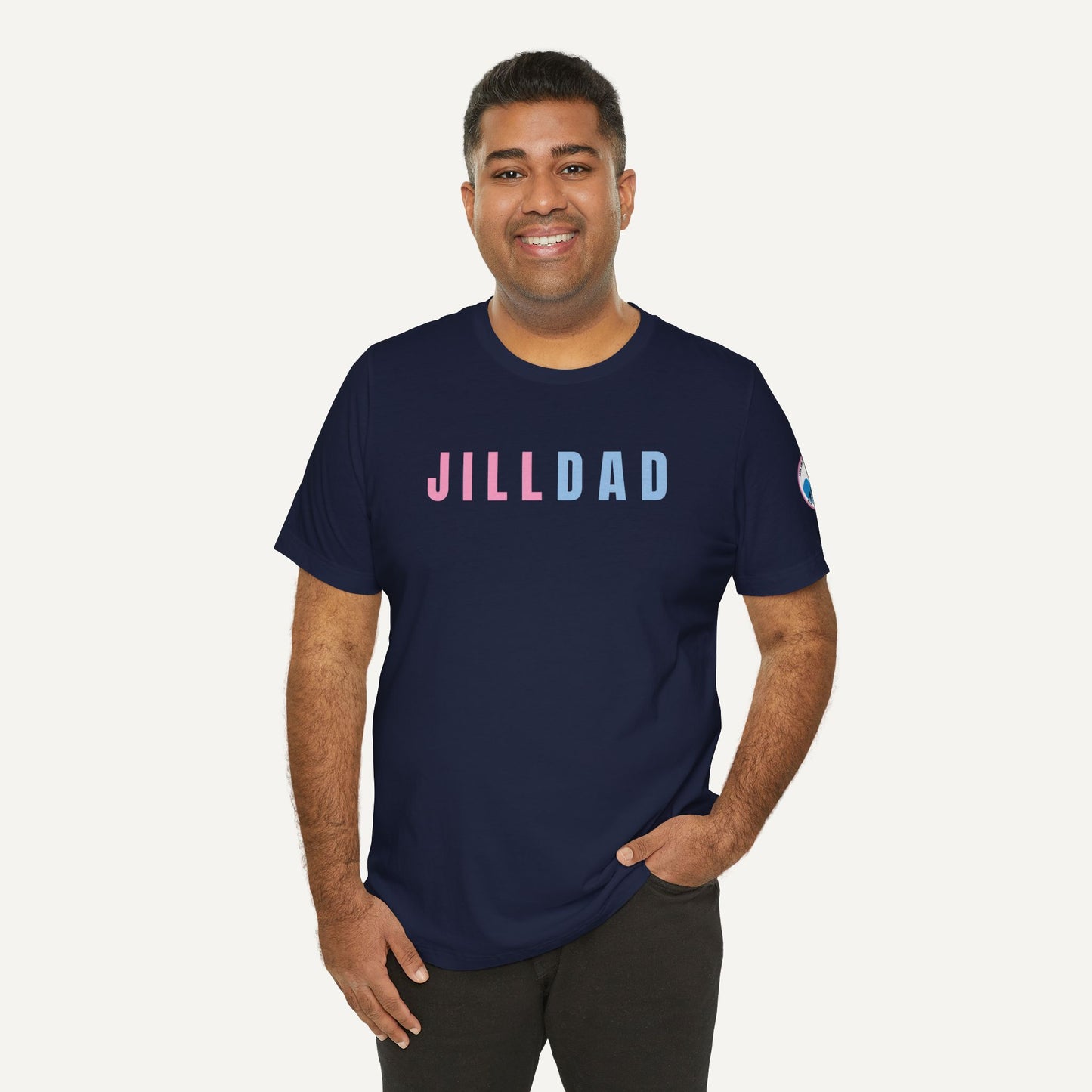 Jill Dad Shirt for Jack and Jill Dads - Navy - On Model