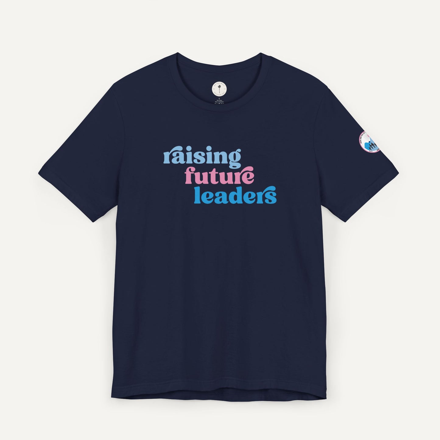 Jack and Jill of America Raising Future Leaders Adult Shirt with Logo-Navy