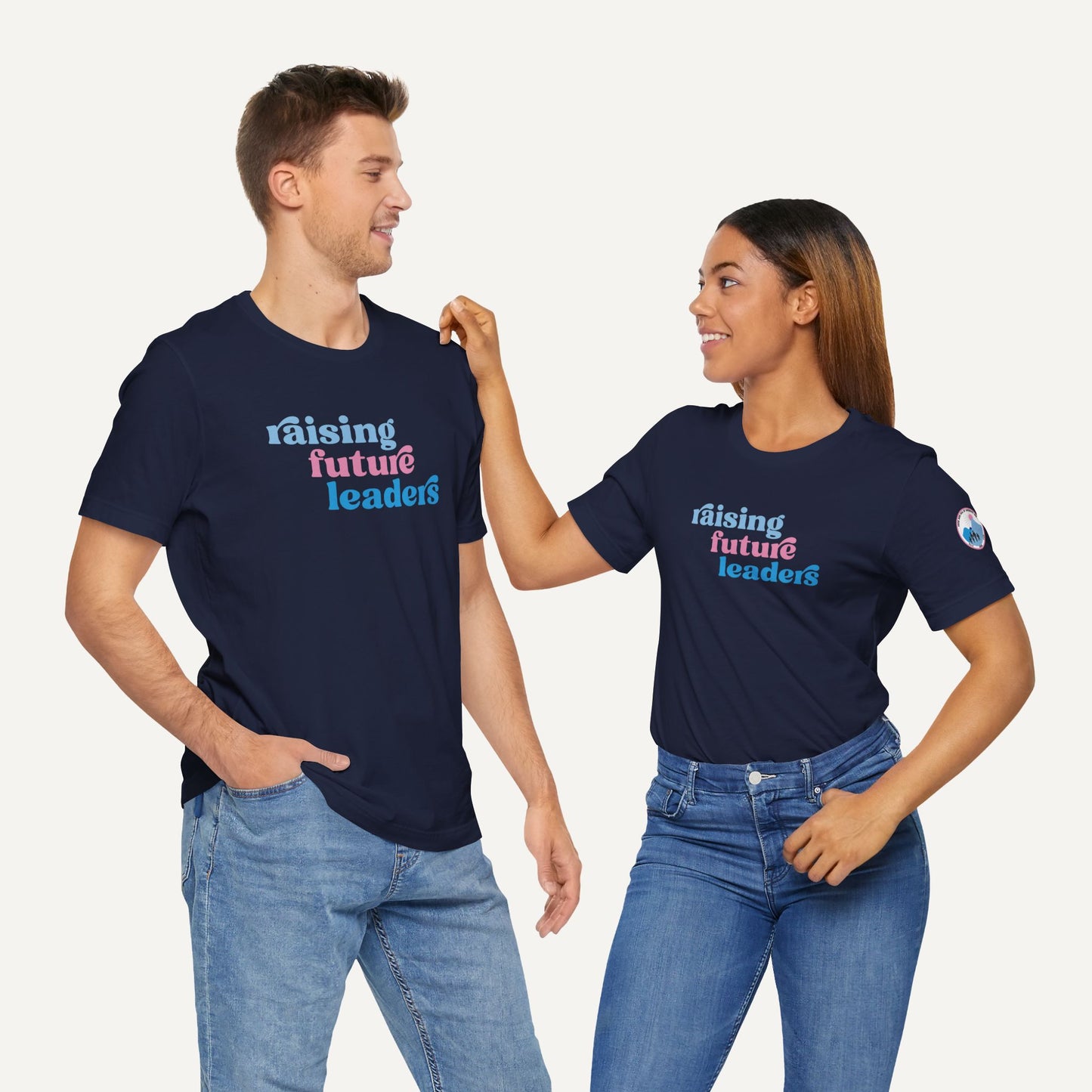 Jack and Jill of America Raising Future Leaders Adult Shirt with Logo-Side View