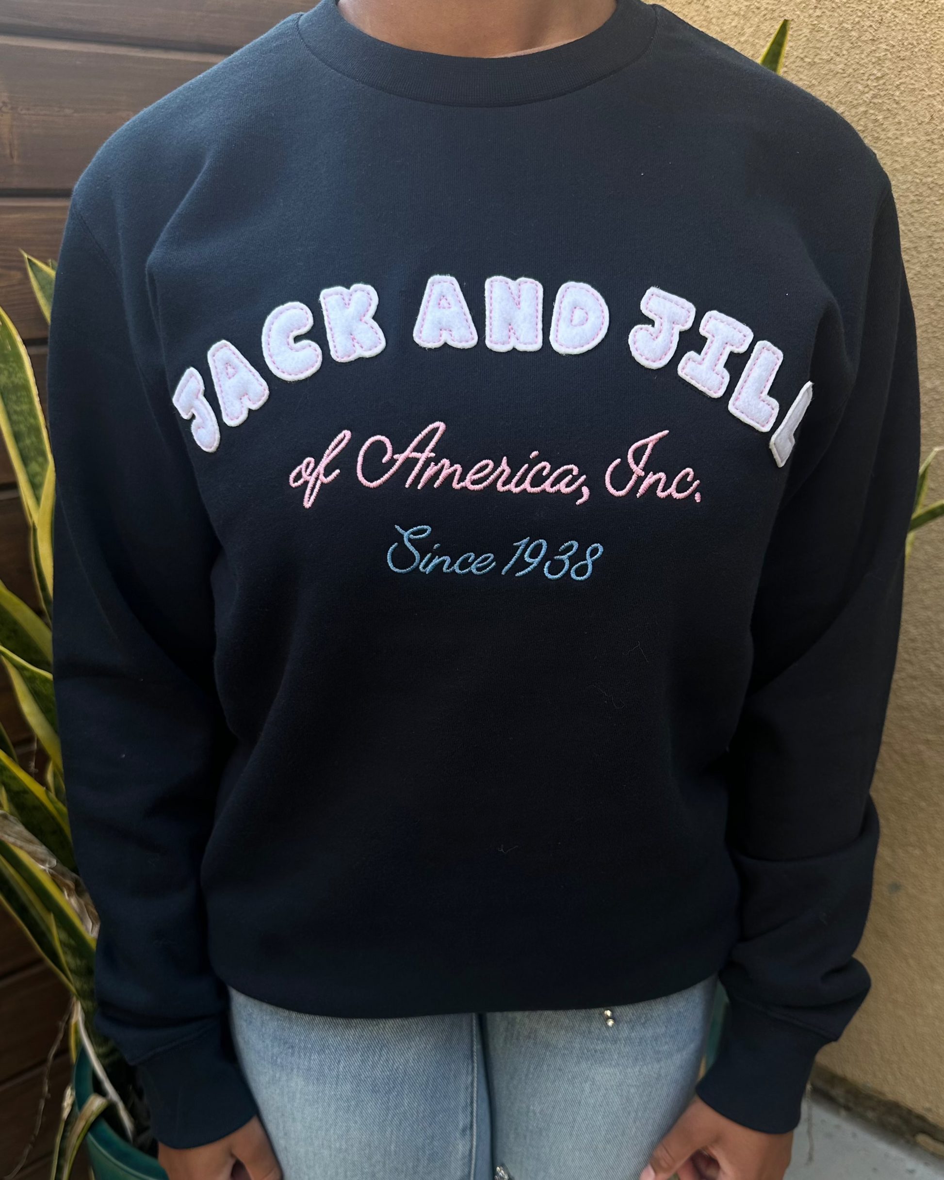 jack and jill of america embroidered sweatshirt for moms and teens