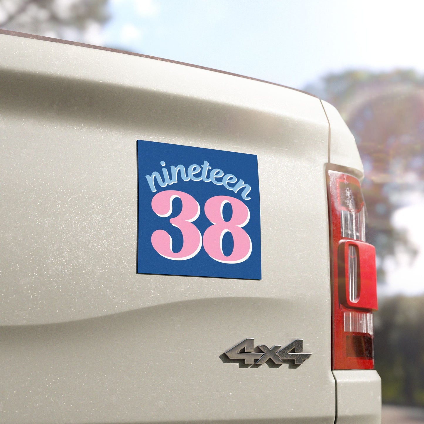 jack and jill of america 1938 car magnet - blue square