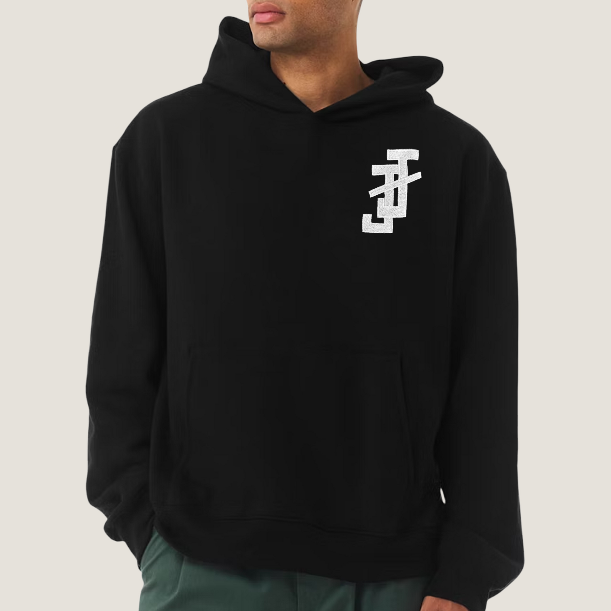 jack and jill of america black hoodie with embroidered white logo for jack and jill teen apparel