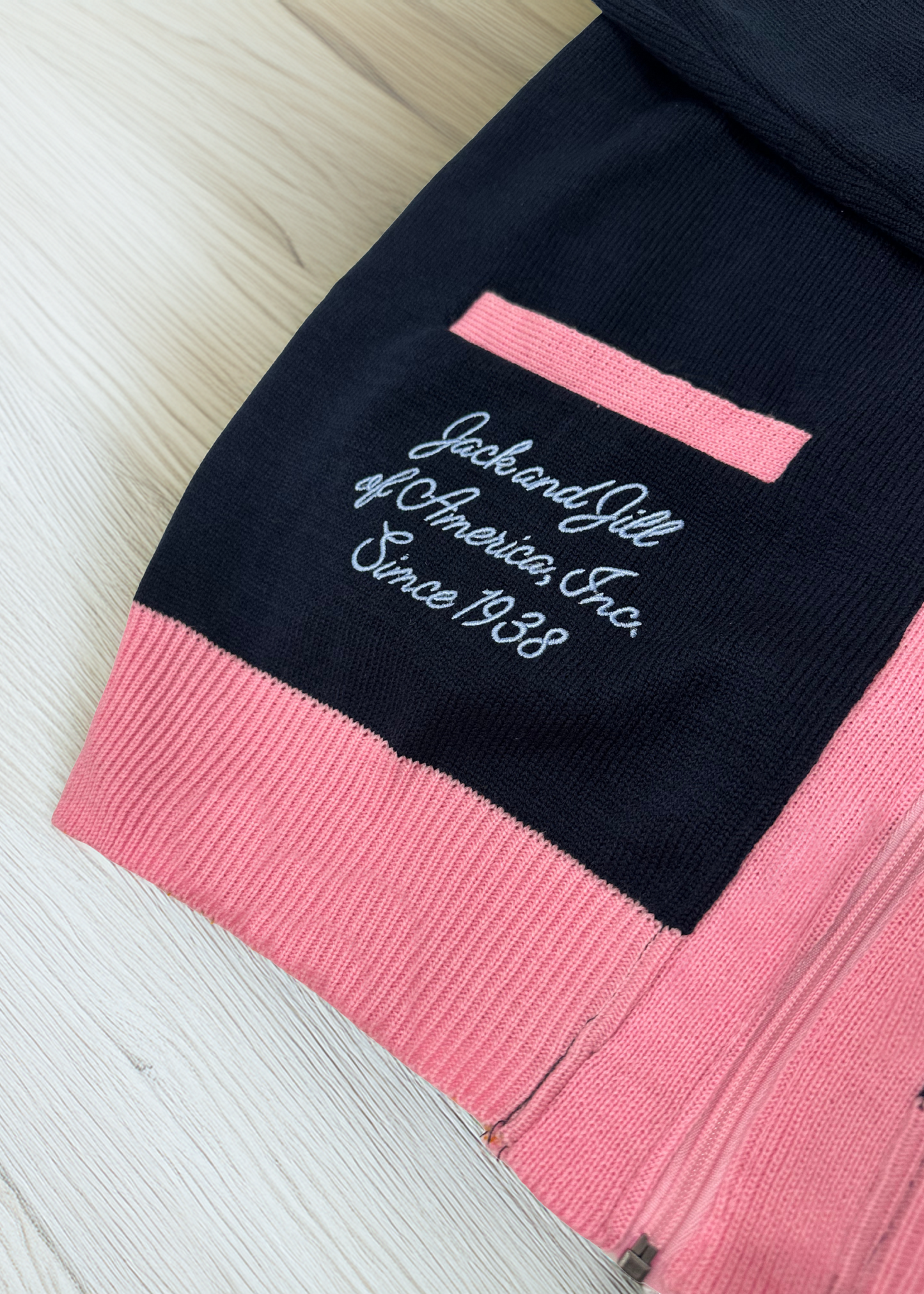 Jack and Jill of america embroidered zip up cardigan
