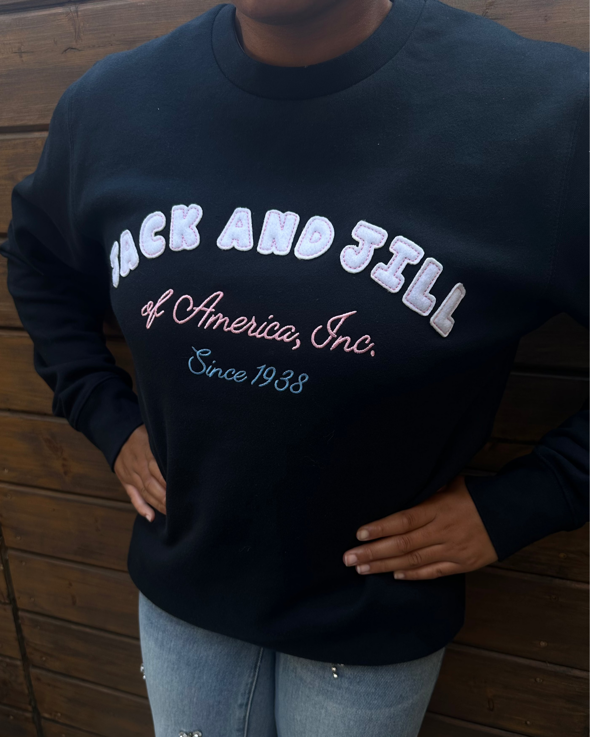 jack and jill of america embroidered sweatshirt