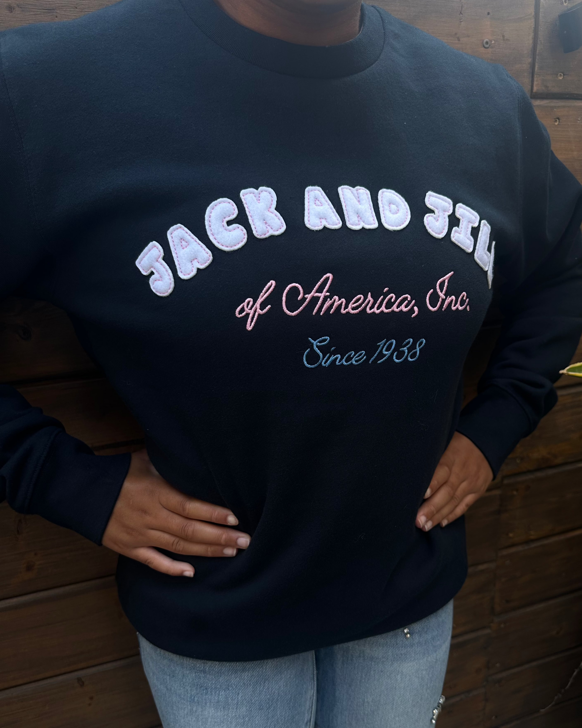 jack and jill of america embroidered sweatshirt for moms and teens