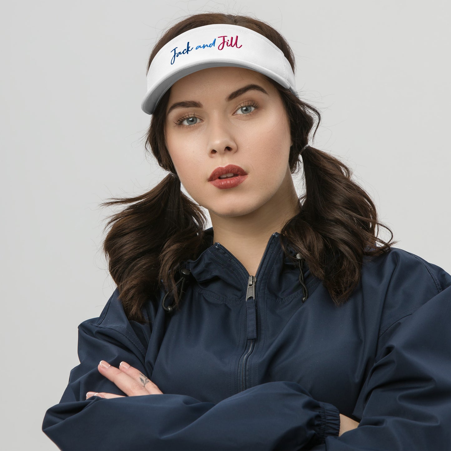 jack and jill of america embroidered visor - white