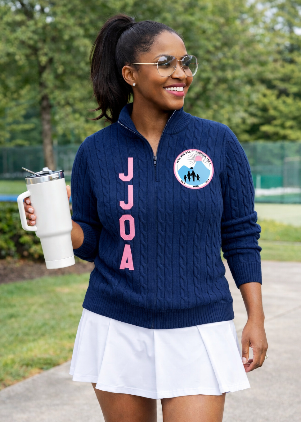 Jack and Jill of America Quarter Zip Cable Knit Sweater – On the