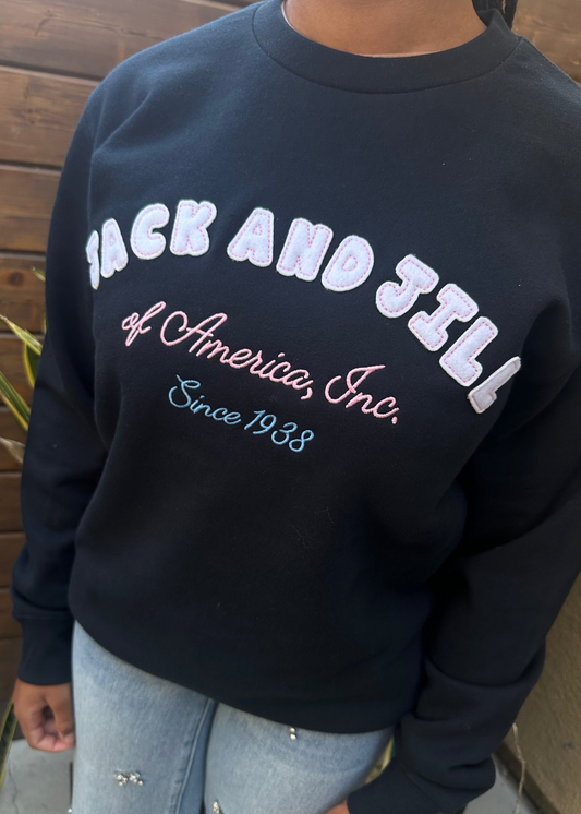jack and jill of america embroidered sweatshirt for moms and teens
