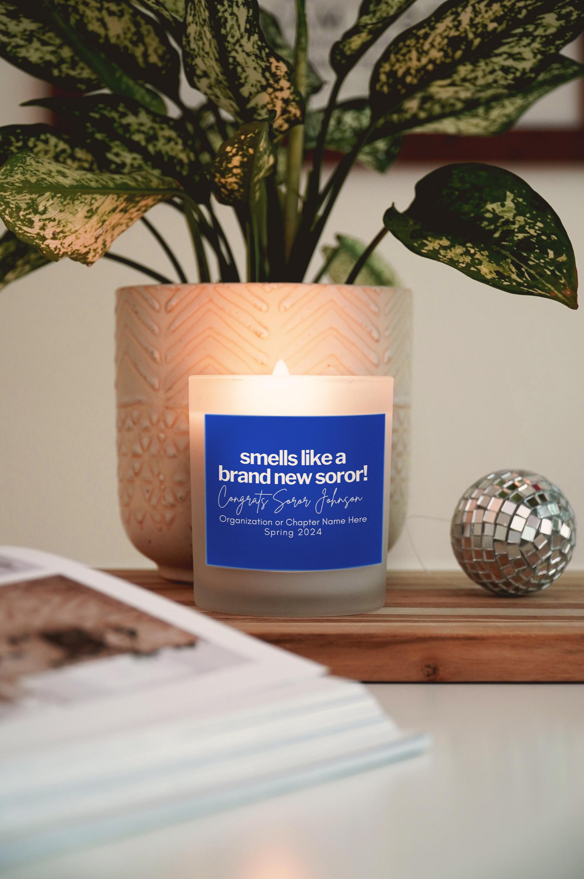 personalized royal blue new soror candle for z phi b 1920 gift