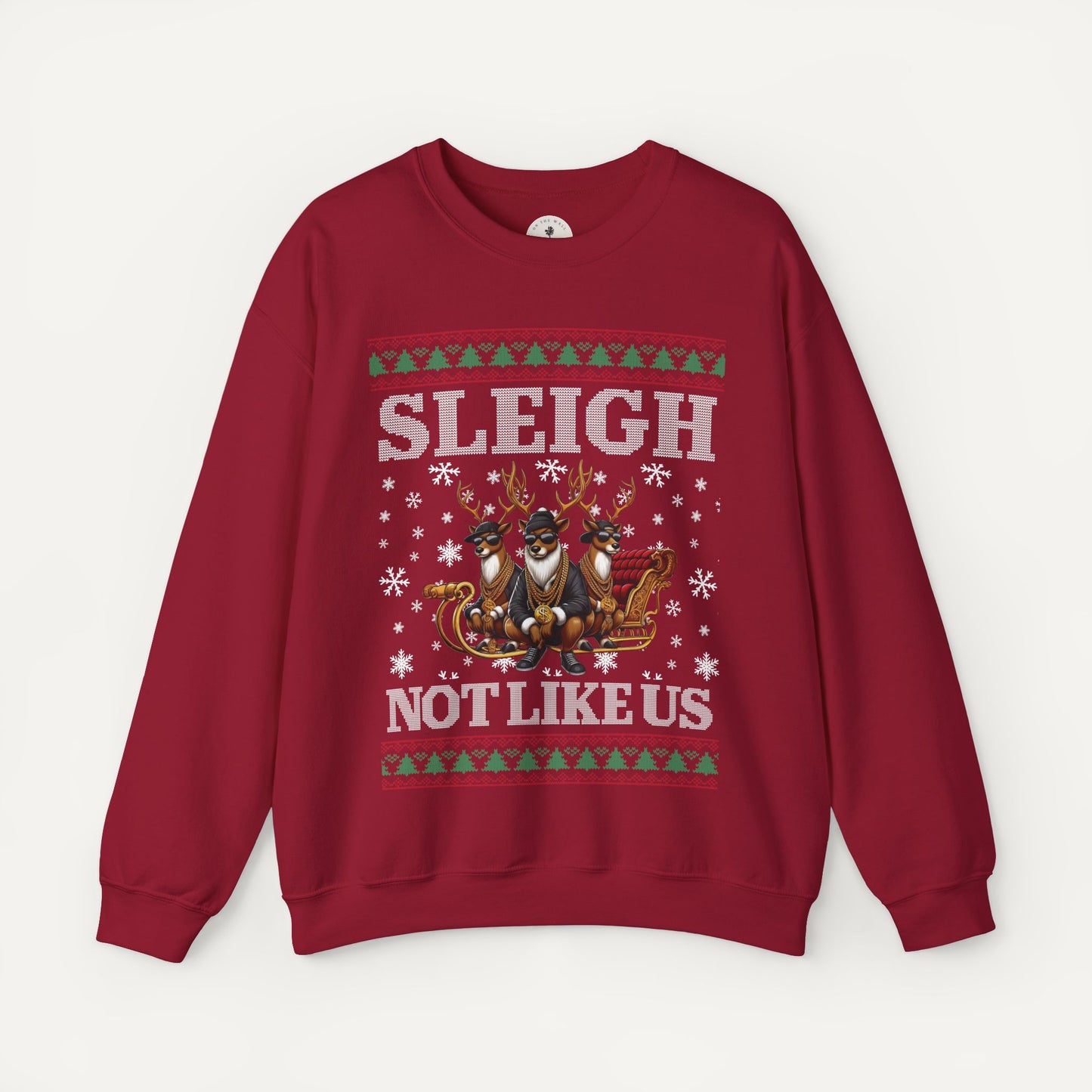 hip hop christmas sweater - sleigh not like us kendrick lamar christmas sweater - red