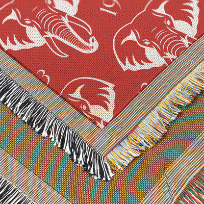 dst 1913 elephant pattern blanket close up