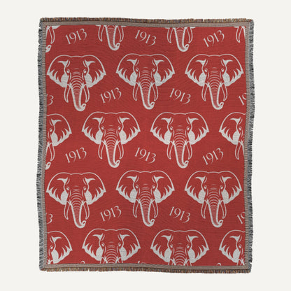 red dst 1913 elephant pattern blanket gift