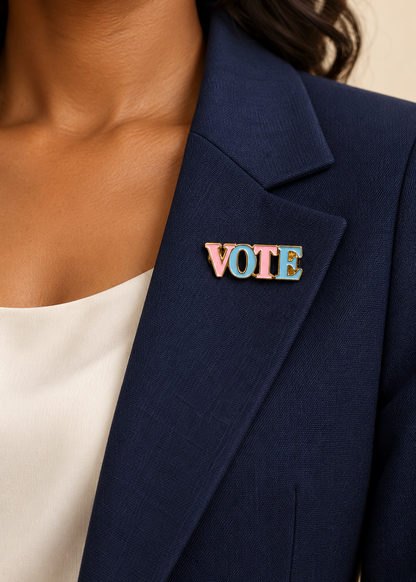 Pink and Blue Vote Lapel Pin