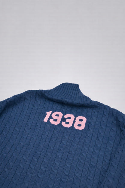 Jack and Jill of America Quarter Zip Cable Knit Sweater