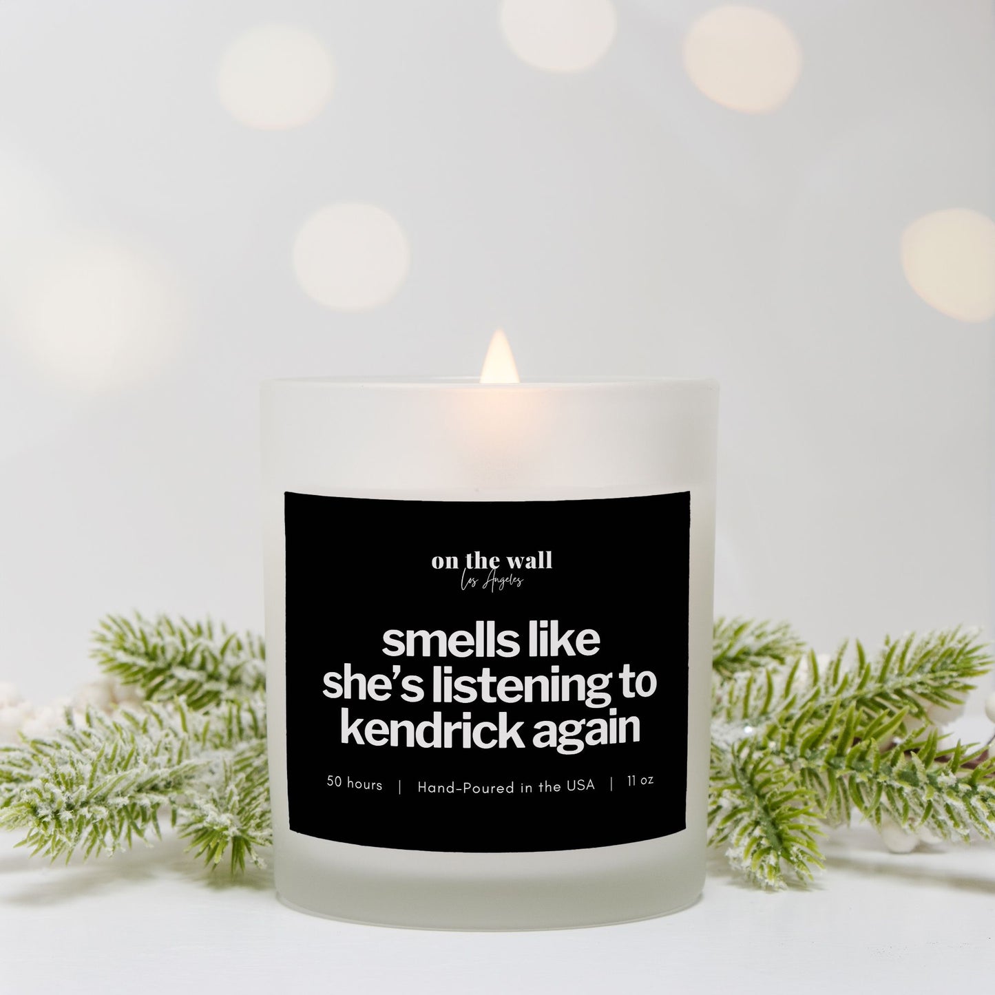 Kendrick for Her Candle Frosted Glass (Hand Poured 11 oz)