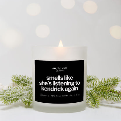 Kendrick for Her Candle Frosted Glass (Hand Poured 11 oz)
