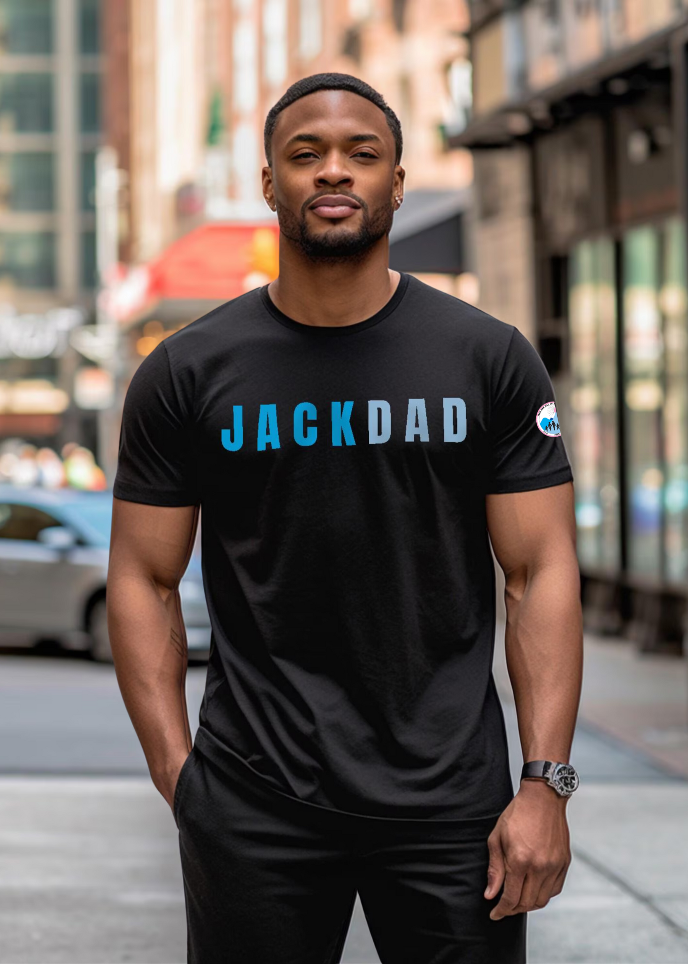 JJOA Jack Dad Shirt Jack and Jill of America dads - Black-OnModel