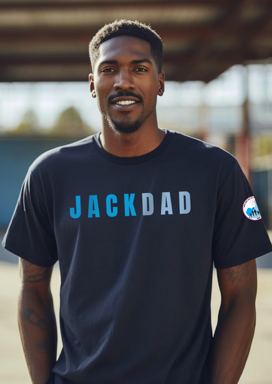 JJOA Jack Dad Shirt Jack and Jill of America dads - Navy-OnModel