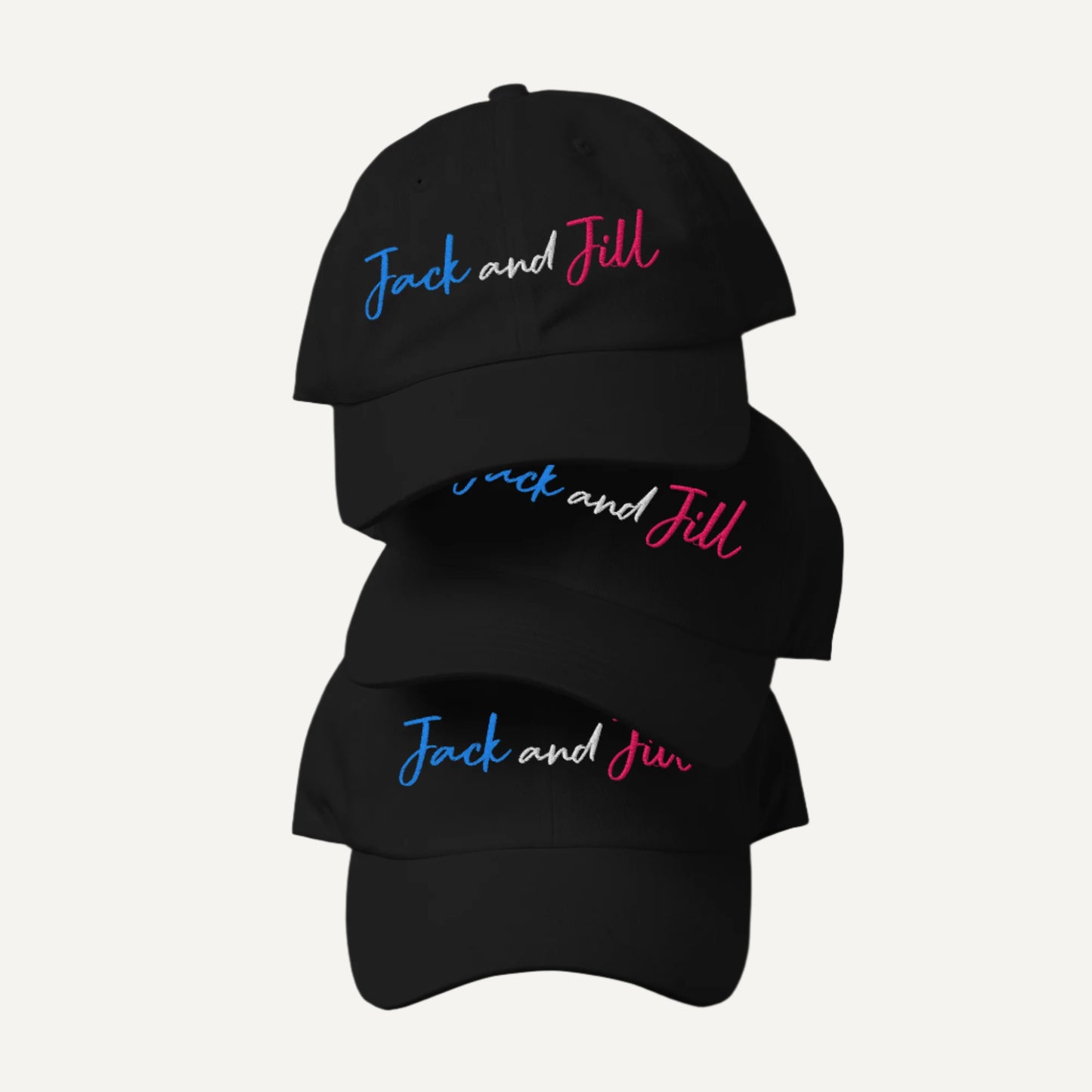 Jack and Jill Embroidered Hats