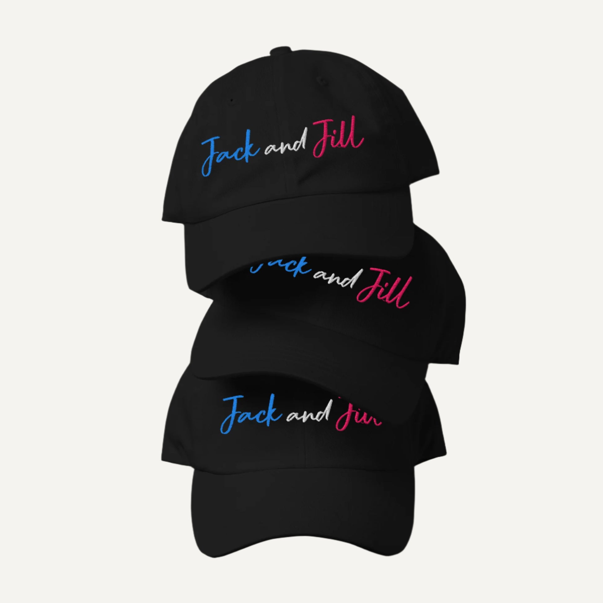 Jack and Jill Embroidered Hats