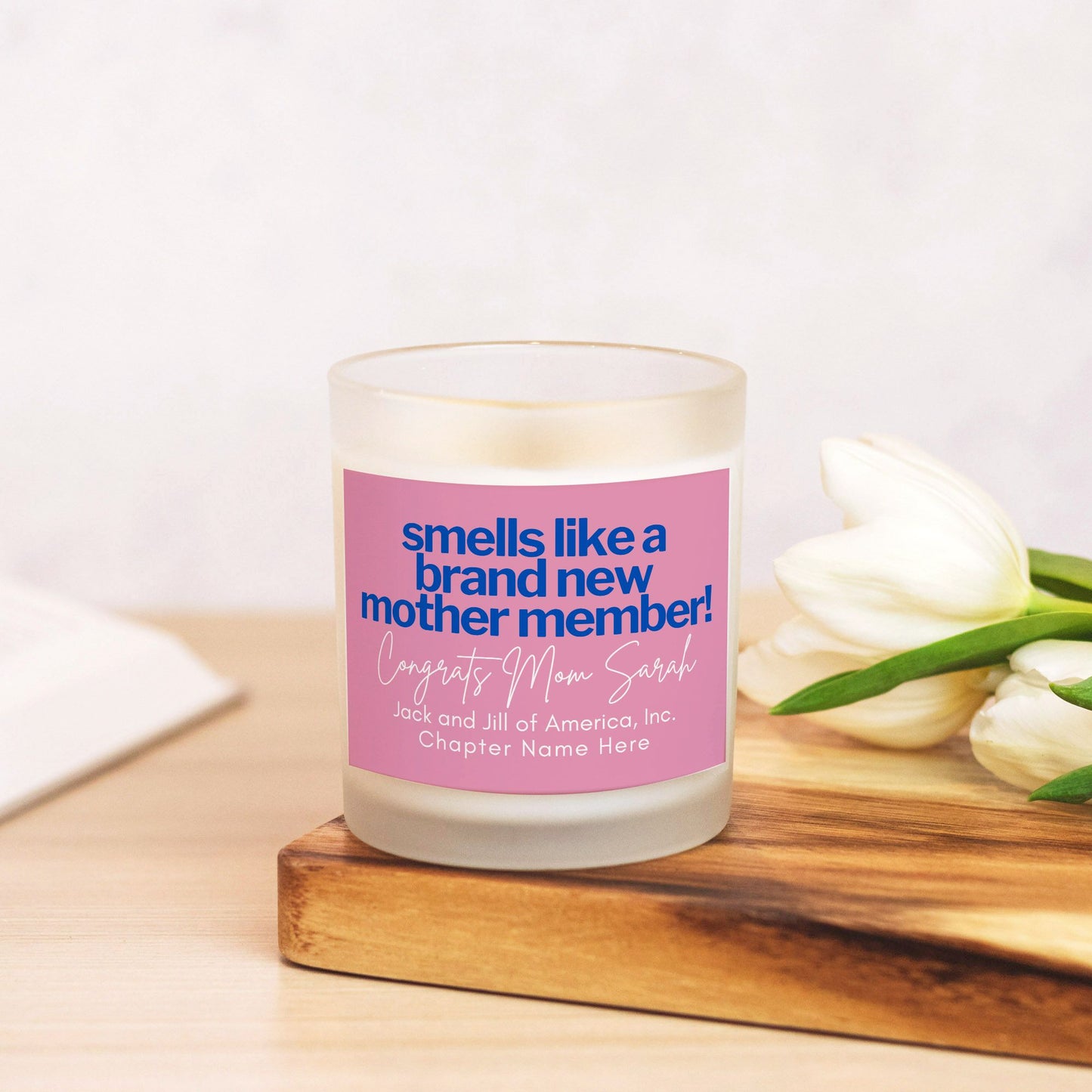 Jack and Jill of America Gift - Personalized New Member Candle