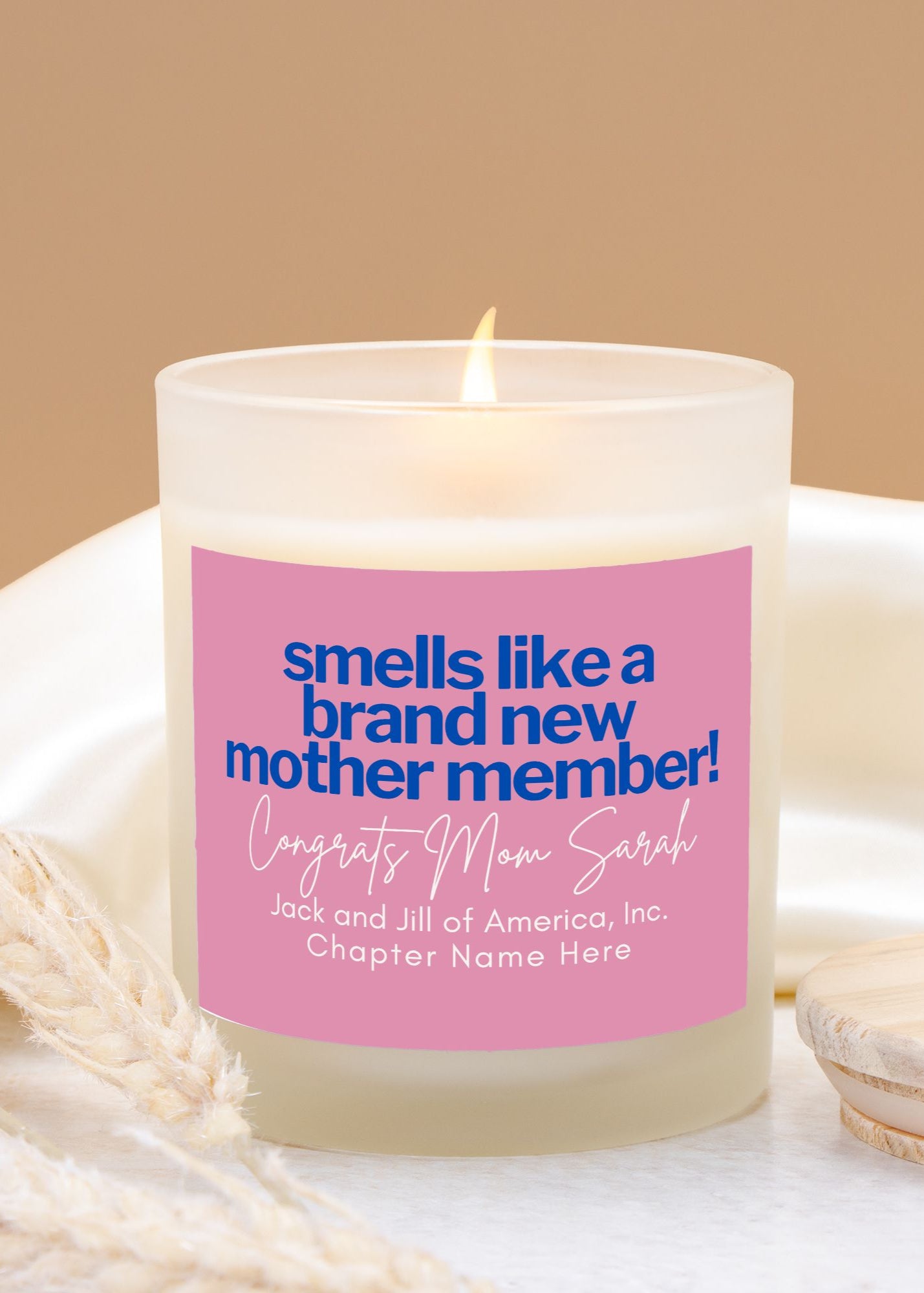 Jack and Jill  of America Personalized New Member Candle Gift