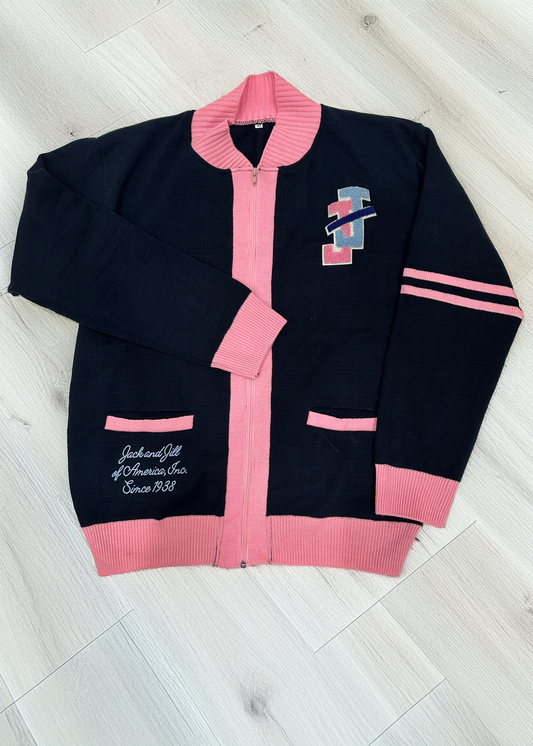 Jack and Jill of america embroidered zip up cardigan