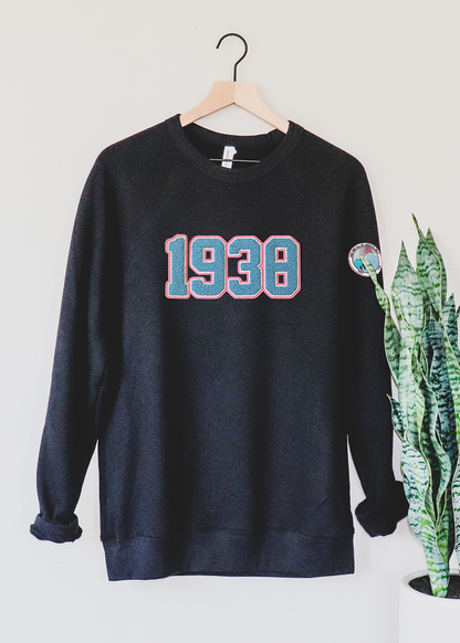 Jack and Jill of America 1938 Chenille Patch Sweatshirt - Black