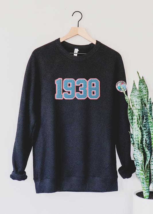 Jack and Jill of America 1938 Chenille Patch Sweatshirt - Black
