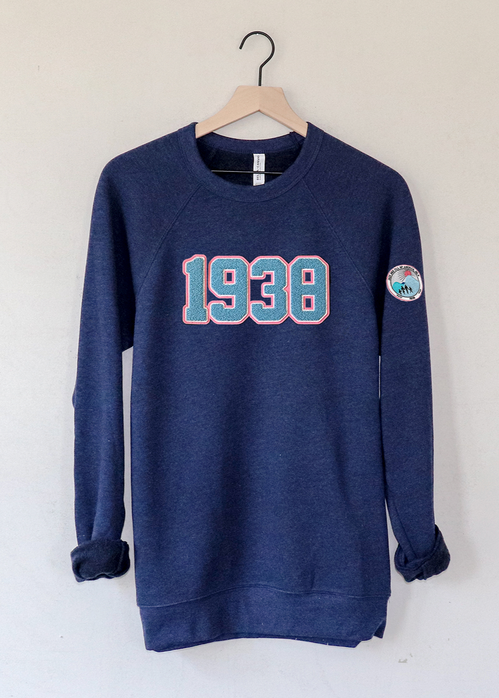 Jack and Jill of America 1938 Chenille Patch Sweatshirt - Navy