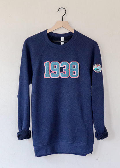 Jack and Jill of America 1938 Chenille Patch Sweatshirt - Navy