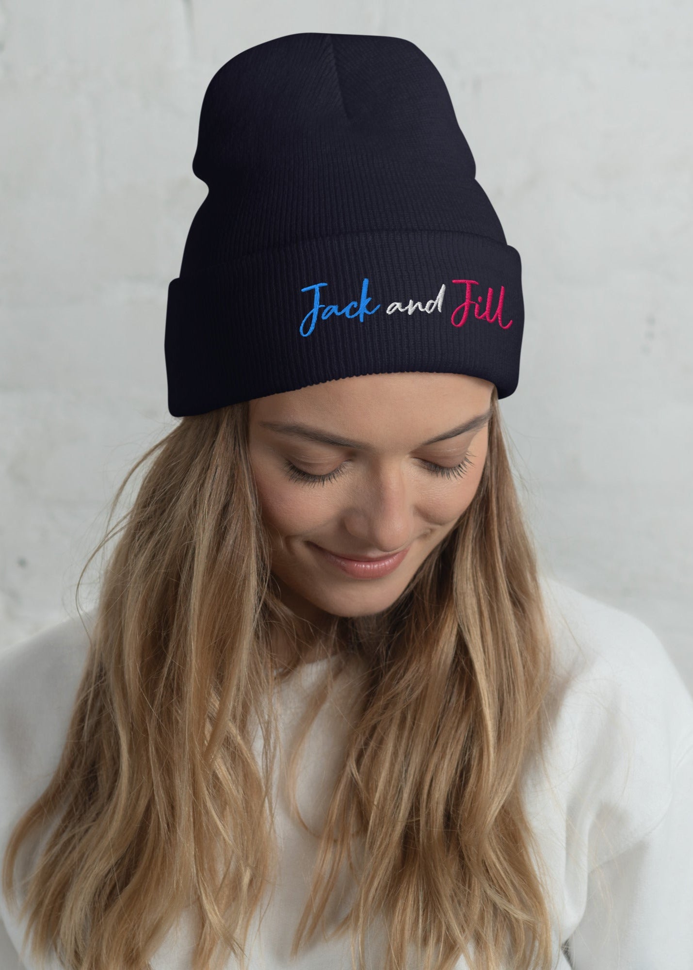 Jack and Jill of America Embroidered Beanie - Navy