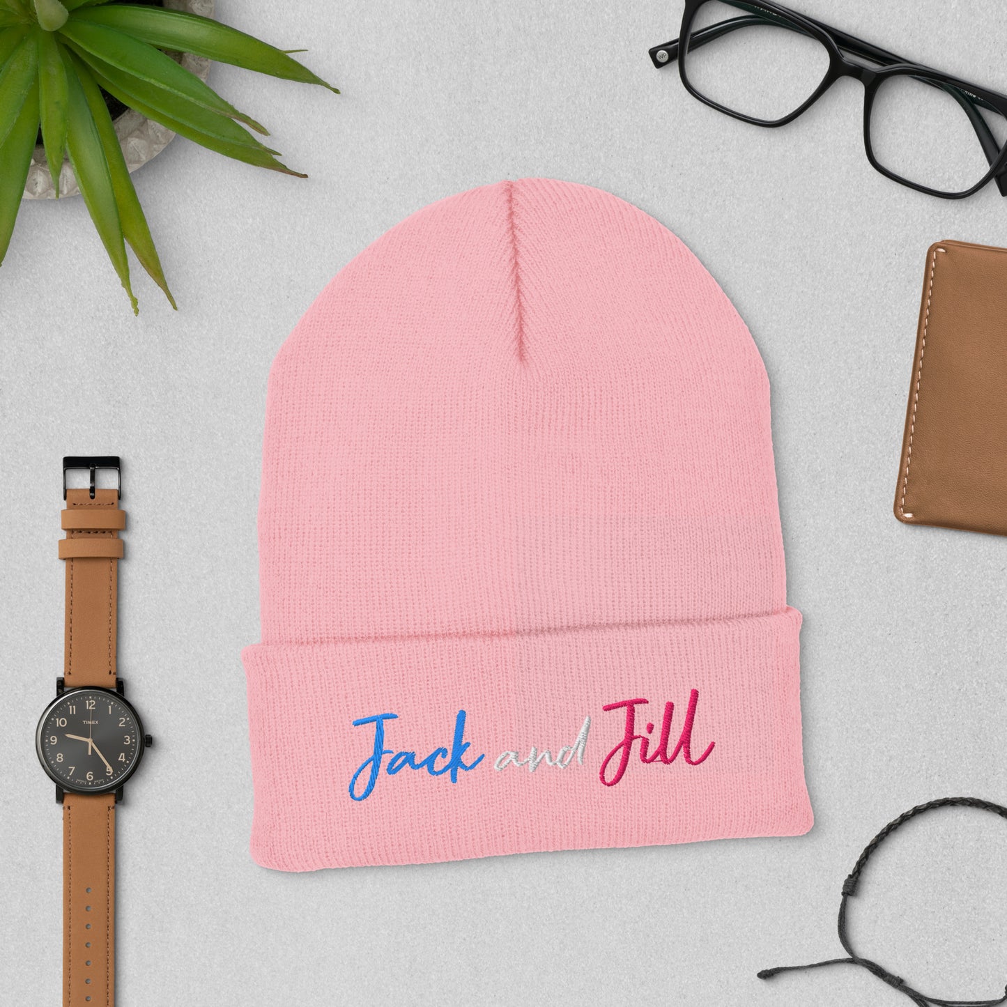 Jack and Jill of America Embroidered Beanie - Pink