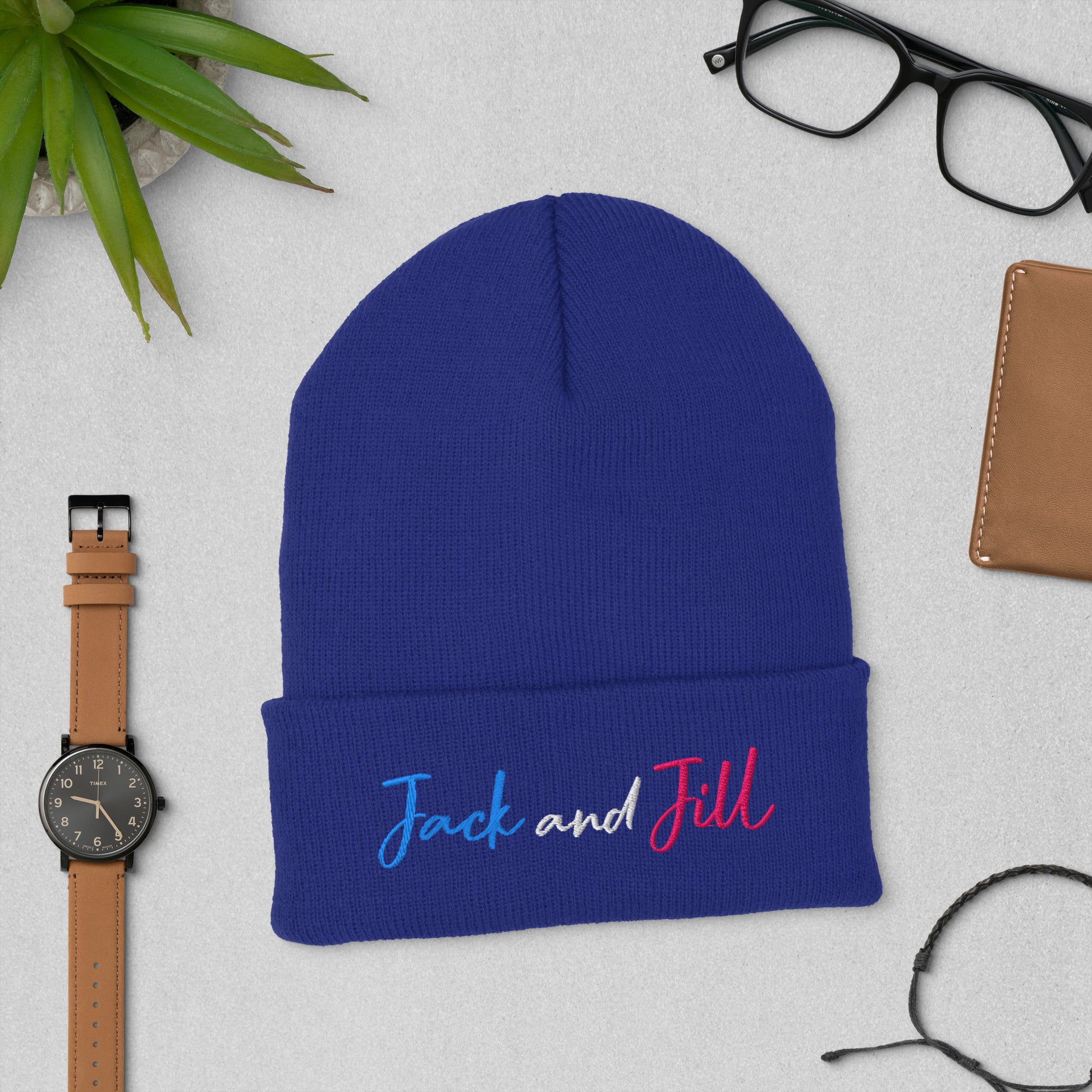 Jack and Jill of America Embroidered Beanie - Navy