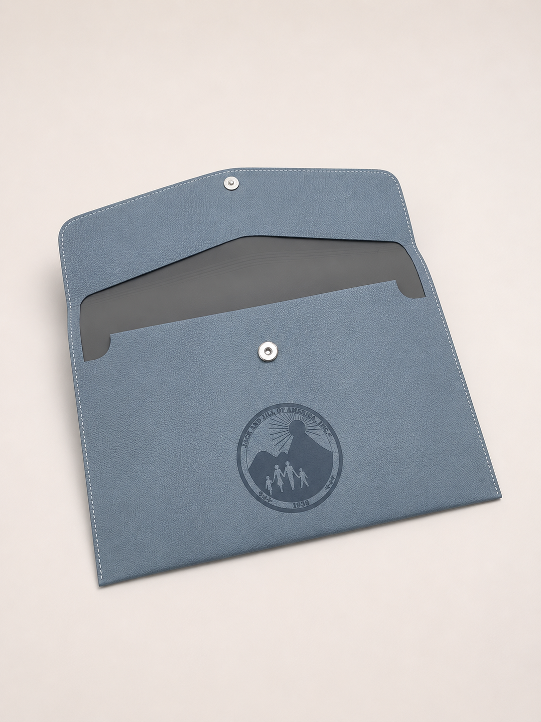 Jack and Jill of America embossed PU leather Folder for Jack and Jill gifts