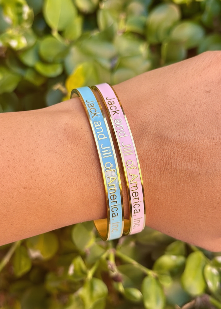 Jack and Jill of America Pink and blue bracelets with gold accent