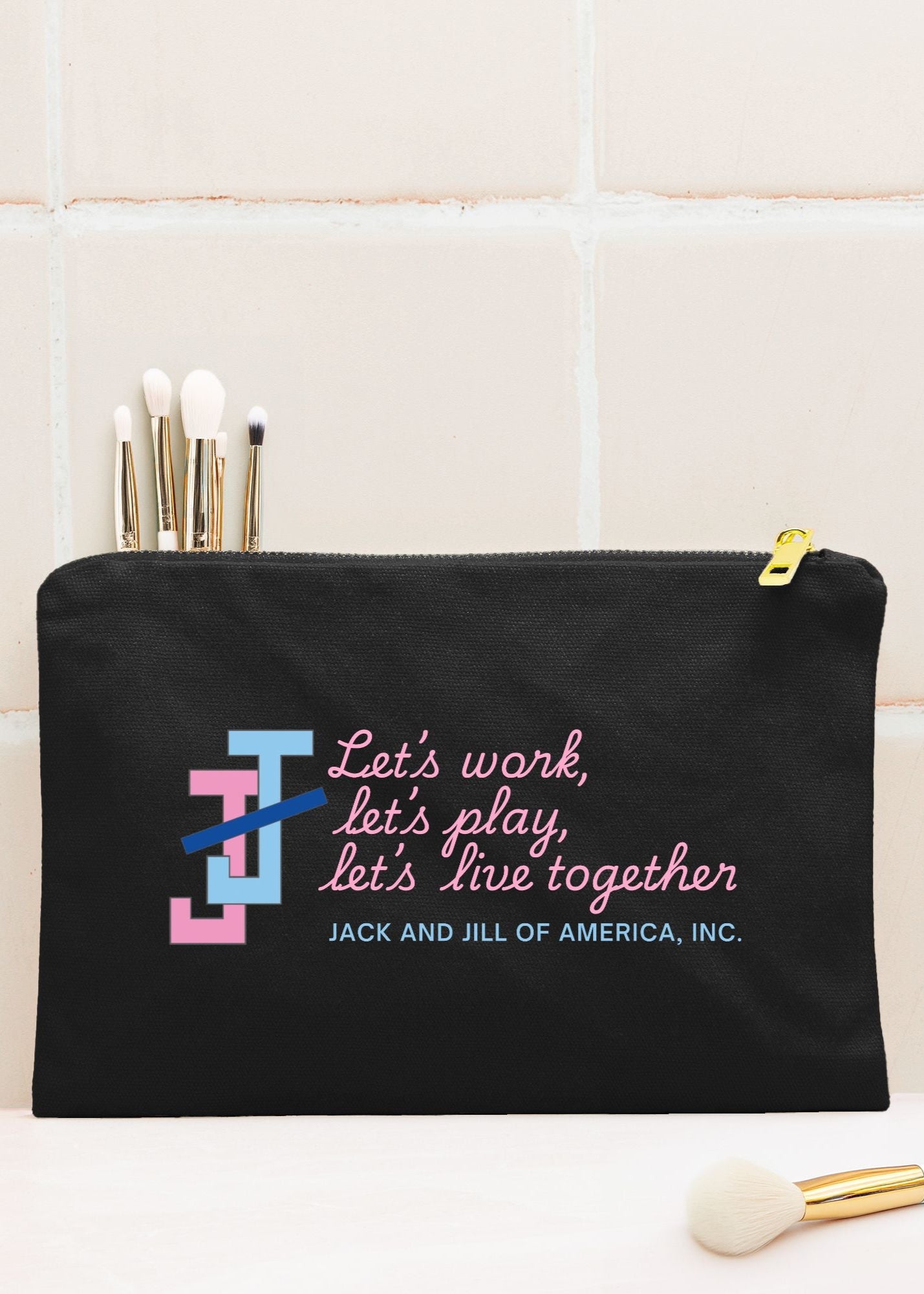 Jack and Jill of America Motto Makeup Bag