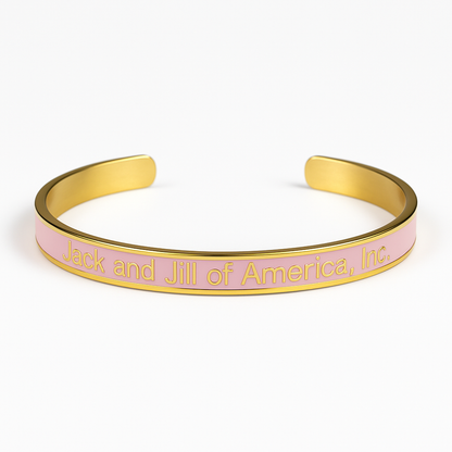 Pink and gold jack and Jill of America bracelet