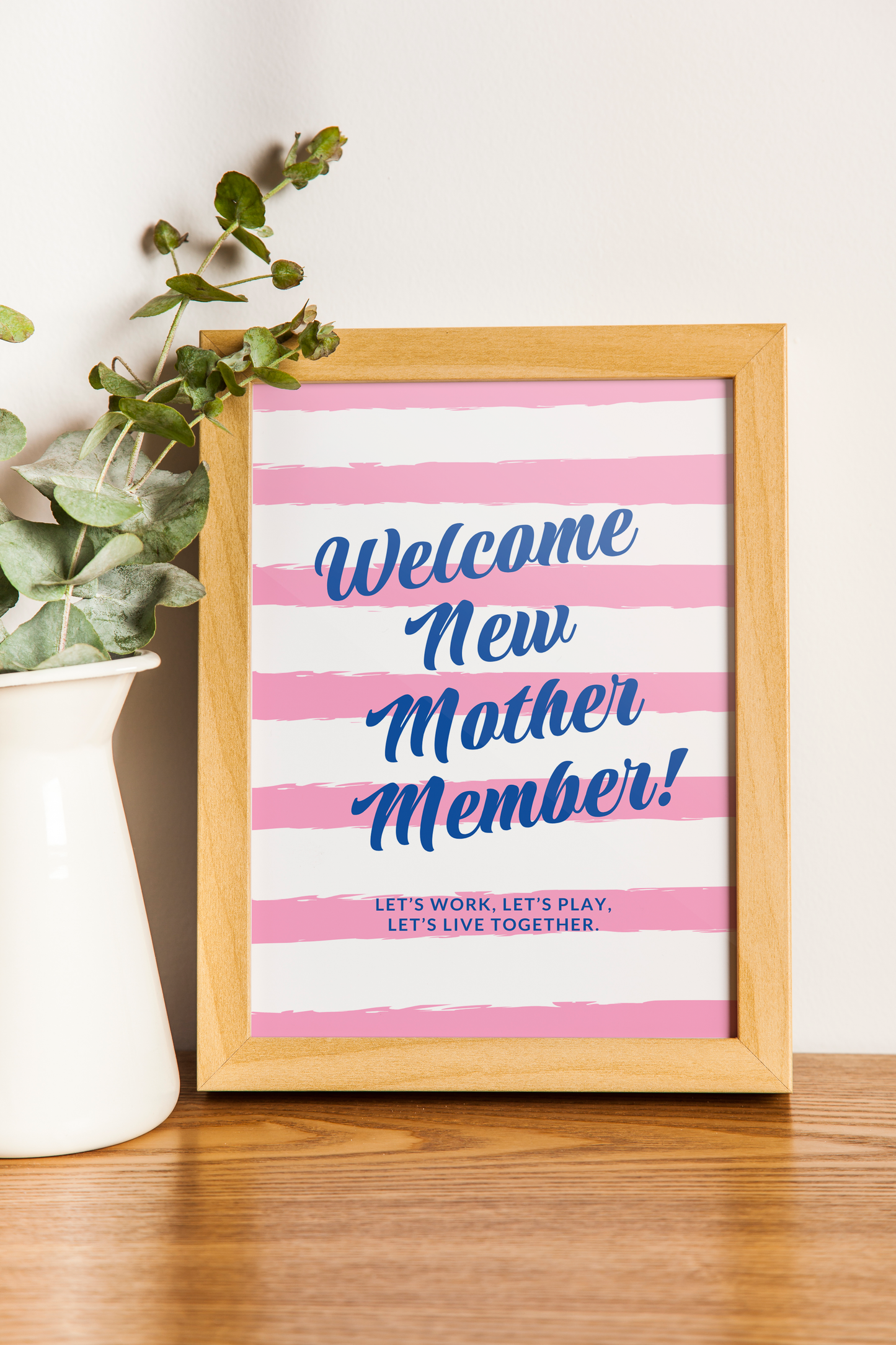 Jack and Jill of America welcome new mother member greeting card - framed