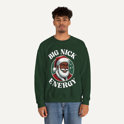 black santa big nick energy christmas sweater - green