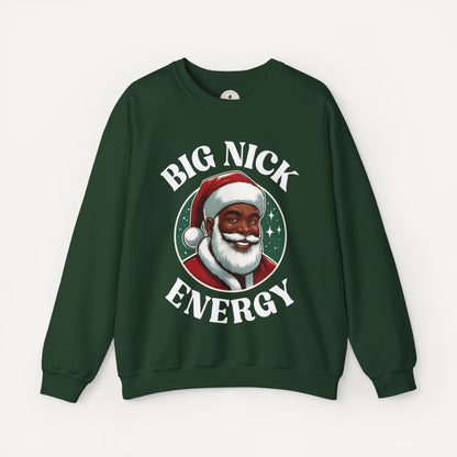 funny black santa chrtistmas sweater - big nick energy christmas sweater - green