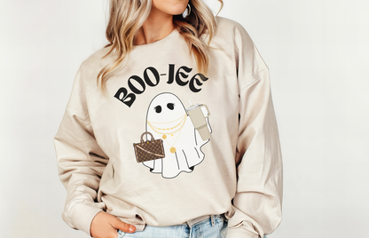 boojee sand color cute ghost halloween sweatshirt for women