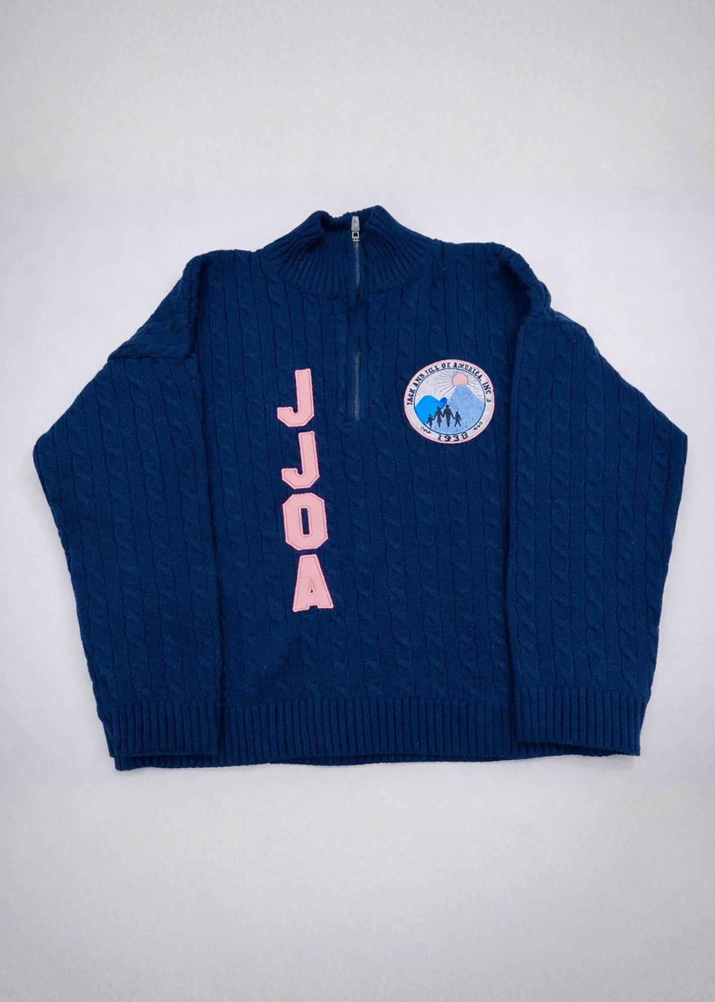 cableknit jack and jill of america quarter zip cardigan