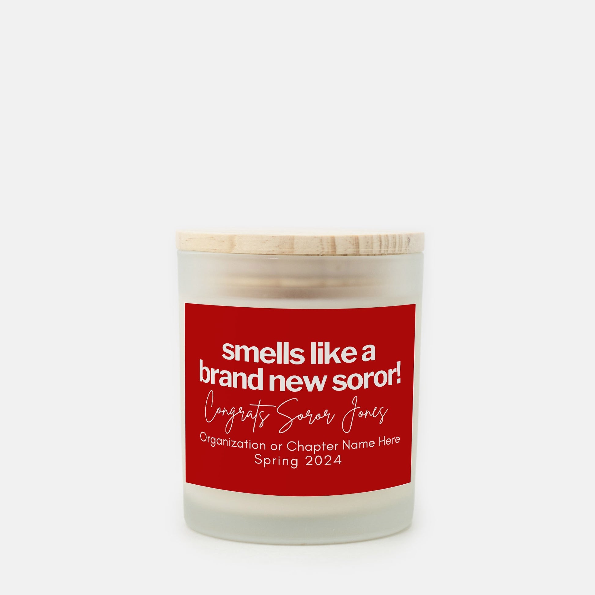 congrats new soror candle - red label induction gift for dst