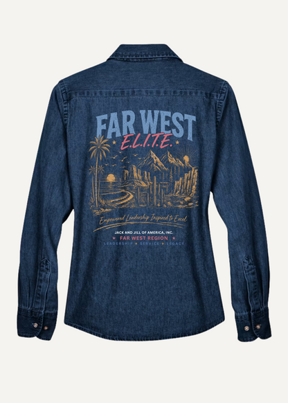 far west region denim shirt for national convention - back view